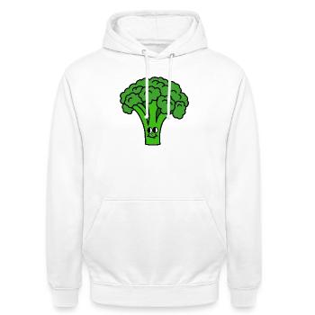 Brokkoli - Unisex Hoodie - Weiß - Vorne - AI Model Male 185 dark (185cm) & AI Model Female 172 dark (172cm)