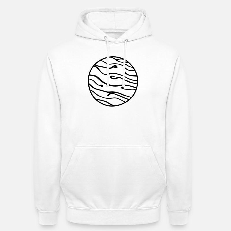 Planète Doodle de l’espace - Sweat-shirt à capuche unisexe - blanc