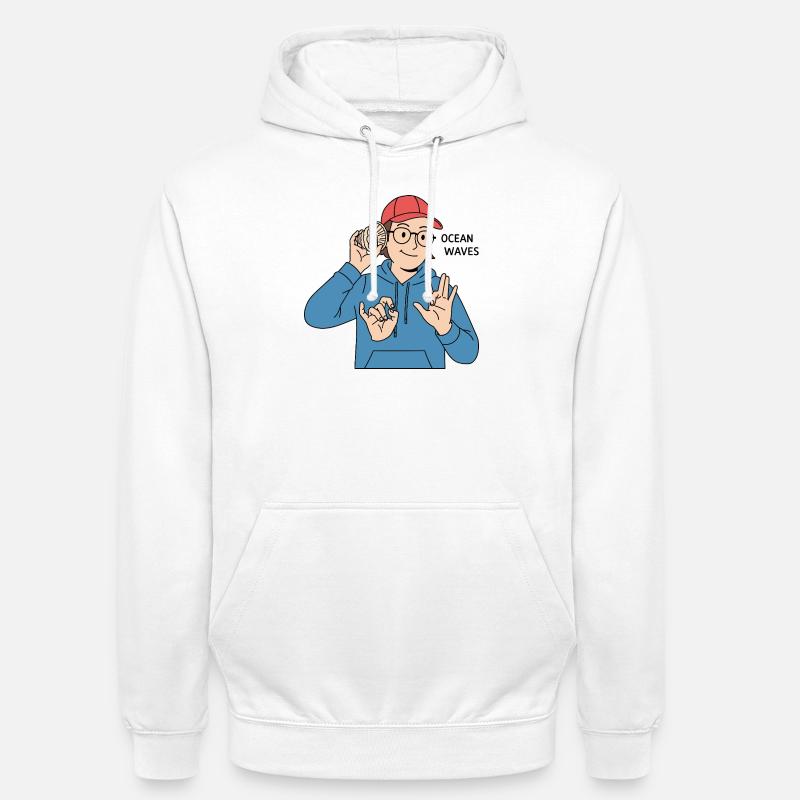Gebärdensprache Ocean Waves - Unisex Hoodie - Weiß