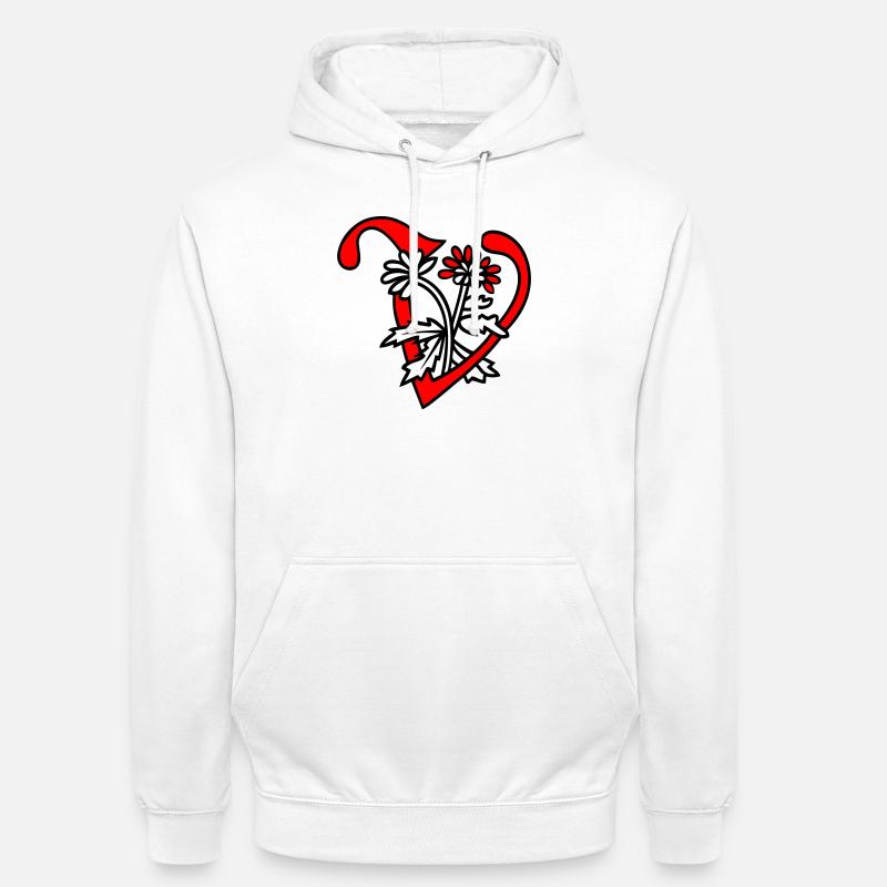 Lettre V Initiale - Sweat-shirt à capuche unisexe - blanc