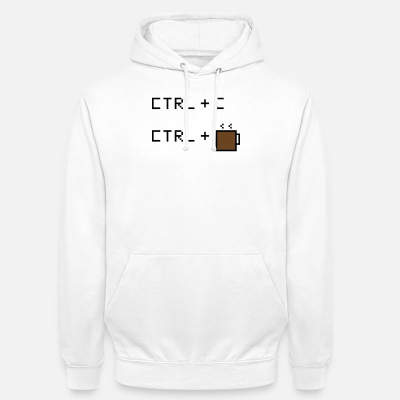 CTRL+C Édition Café - Humour rétro de bureau - Sweat-shirt à capuche unisexe - blanc