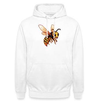 Pixel Hornisse Biene - Unisex Hoodie - Weiß - Vorne - AI Model Male 185 dark (185cm) & AI Model Female 172 dark (172cm)