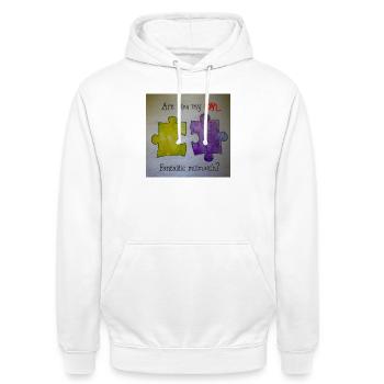 Des pièces fantastiques de puzzle décalées - Sweat-shirt à capuche unisexe - blanc - Devant - AI Model Male 185 dark (185cm) & AI Model Female 172 dark (172cm)