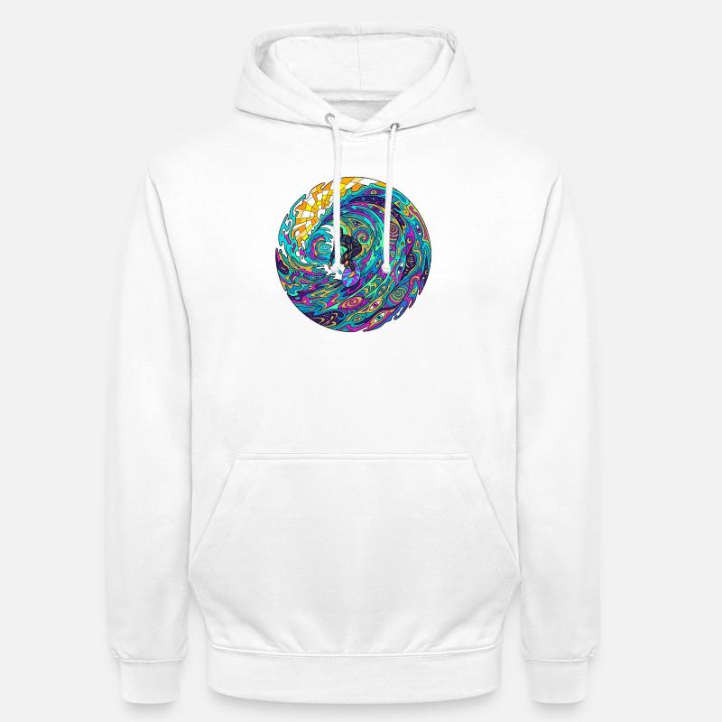 Vague de surf psychédélique - Sweat-shirt à capuche unisexe - blanc