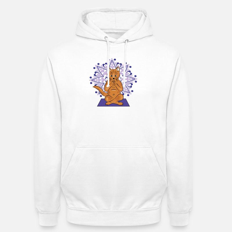 Mandala méditatif du chat - Sweat-shirt à capuche unisexe - blanc