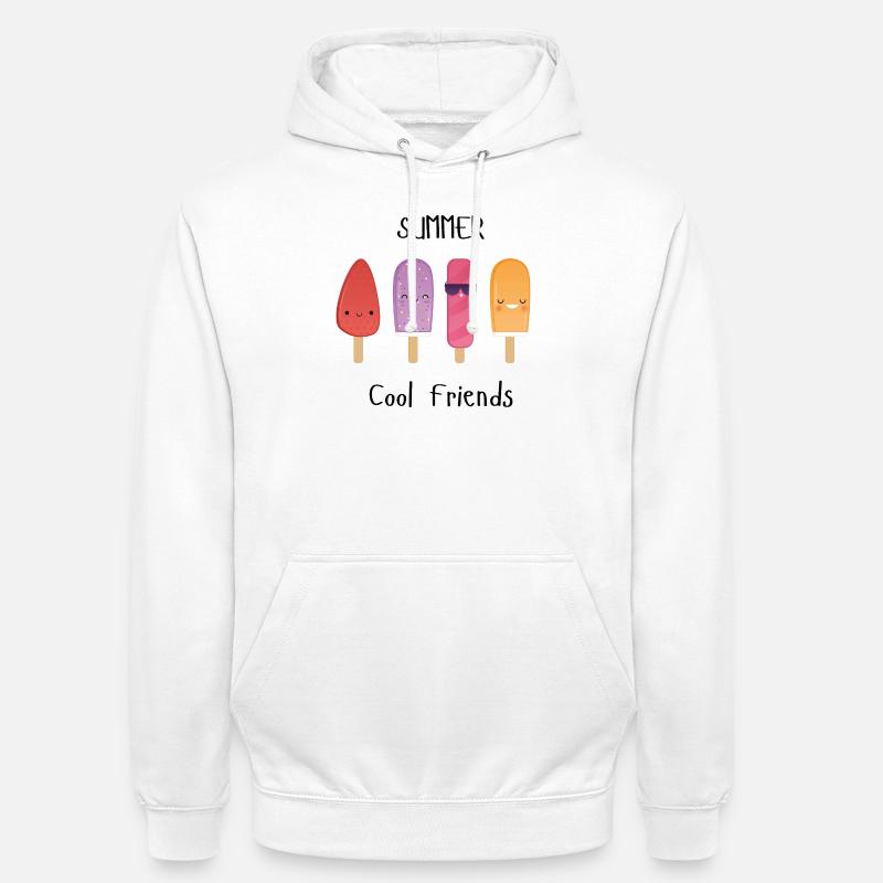 Amis cool d’été - Sweat-shirt à capuche unisexe - blanc