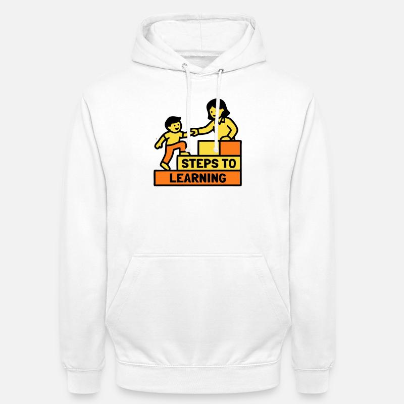 Steps to Learning School Logo - Unisex Hoodie - white