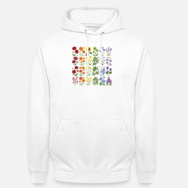 LGBTQ-Pride-Monat – Regenbogenblumen - Unisex Hoodie - Weiß