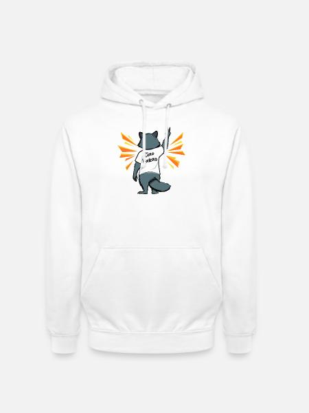 Waschbär Ciao Kakao Lustig - Unisex Hoodie - Weiß