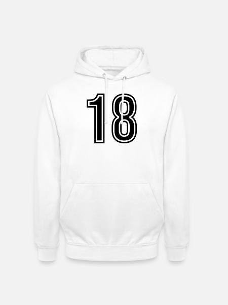 Symbole numérique 18 - Sweat-shirt à capuche unisexe - blanc