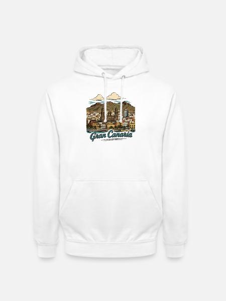 Gran Canaria Küstenpanorama - Unisex Hoodie - Weiß
