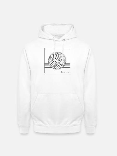 Geometrischer Trance-Drahtgitterglobus - Unisex Hoodie - Weiß