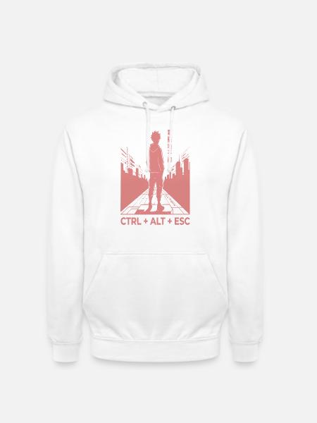 Ctrl Alt Escape Streetwear Silhouette - Unisex Hoodie - Weiß