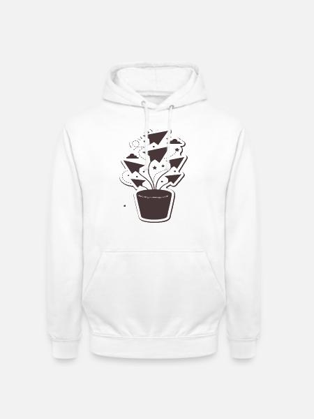 Papierflug-Pflanzenzauber - Unisex Hoodie - Weiß
