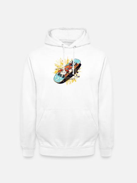 Skateboard Graffiti - Unisex Hoodie - Weiß