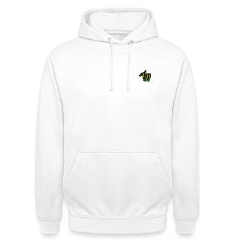 Janosch Tigerente Stick - Unisex Hoodie - Weiß - Vorne - AI Model Male 185 dark (185cm) & AI Model Female 172 dark (172cm)