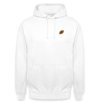 Football - Sweat-shirt à capuche unisexe - blanc - Devant - AI Model Male 185 dark (185cm) & AI Model Female 172 dark (172cm)