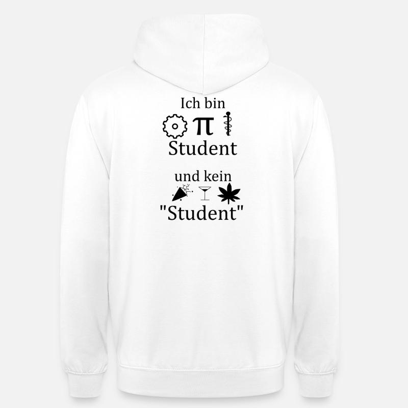 Unispruch "Ich bin MINT Student" Studenten - Unisex Hoodie - Weiß