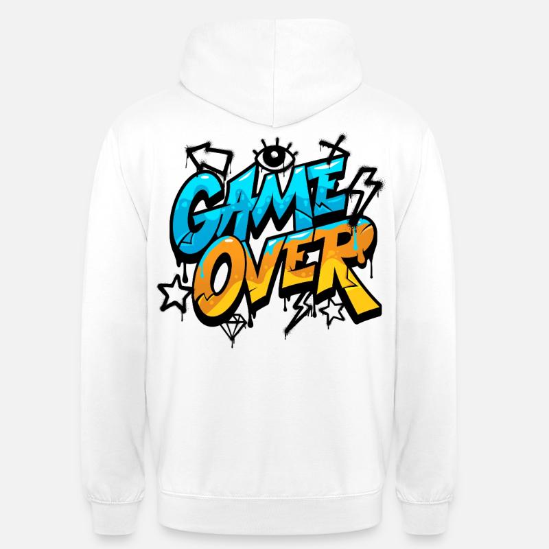 Game Over Graffiti Neon Gradient - Sweat-shirt à capuche unisexe - blanc