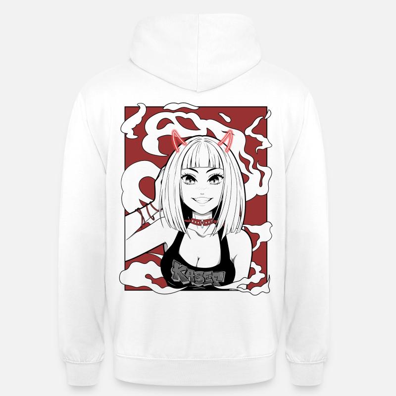 Design gothique de Devil Girl dans l’anime - Sweat-shirt à capuche unisexe - blanc