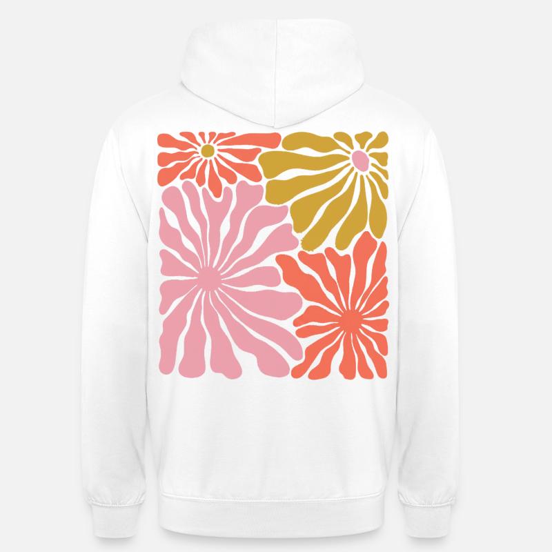 Spring Blossoms Pop Art Pattern - Unisex Hoodie - white
