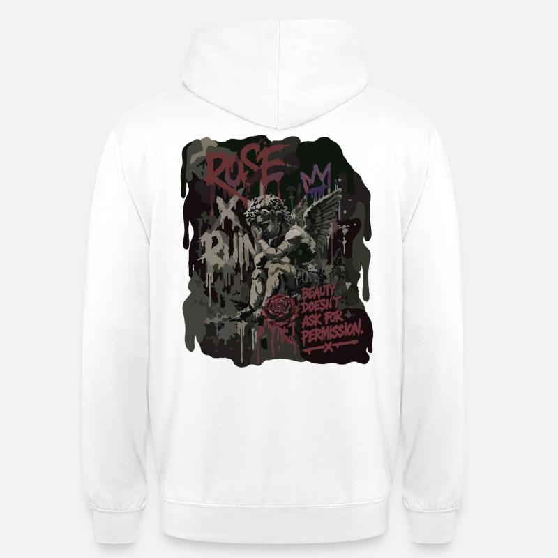 Rose x Ruin - Saint Brisé - Sweat-shirt à capuche unisexe - blanc