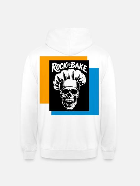 Rock and Bake Schädelkoch - Unisex Hoodie - Weiß