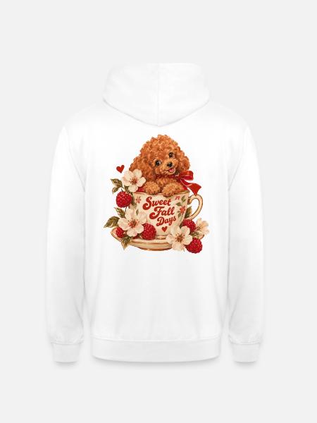Sweet Fall Days Poodle - Unisex Hoodie - Weiß