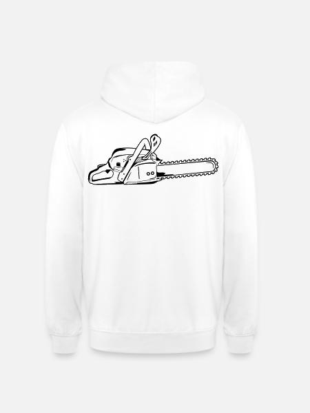 Tronçonneuse - Sweat-shirt à capuche unisexe - blanc