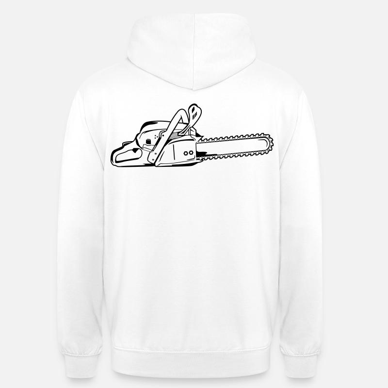 Tronçonneuse - Sweat-shirt à capuche unisexe - blanc