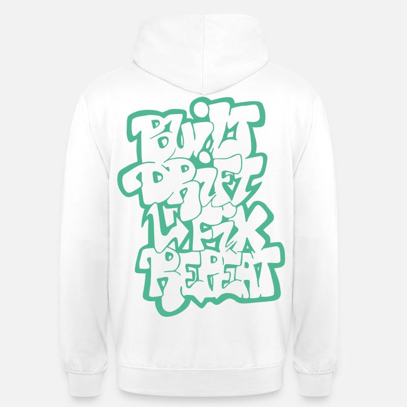 Dérivée construite Fix Répéter 04 - Sweat-shirt à capuche unisexe - blanc