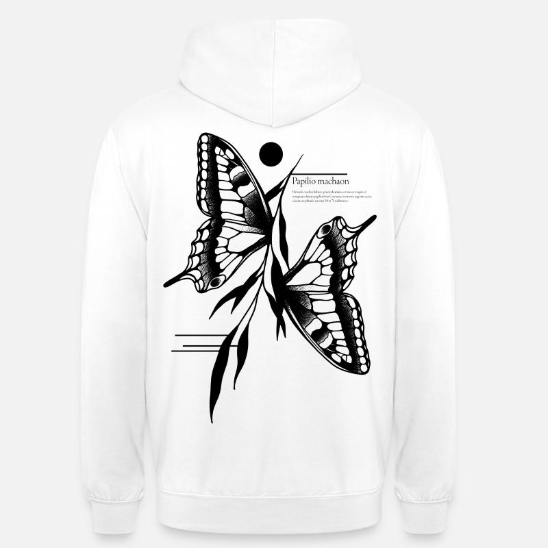 Papillon à queue d’aronde - Sweat-shirt à capuche unisexe - blanc