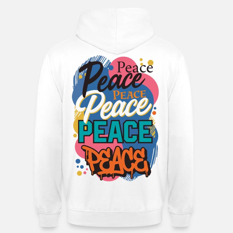 Peace als Graffiti - Unisex Hoodie - Weiß