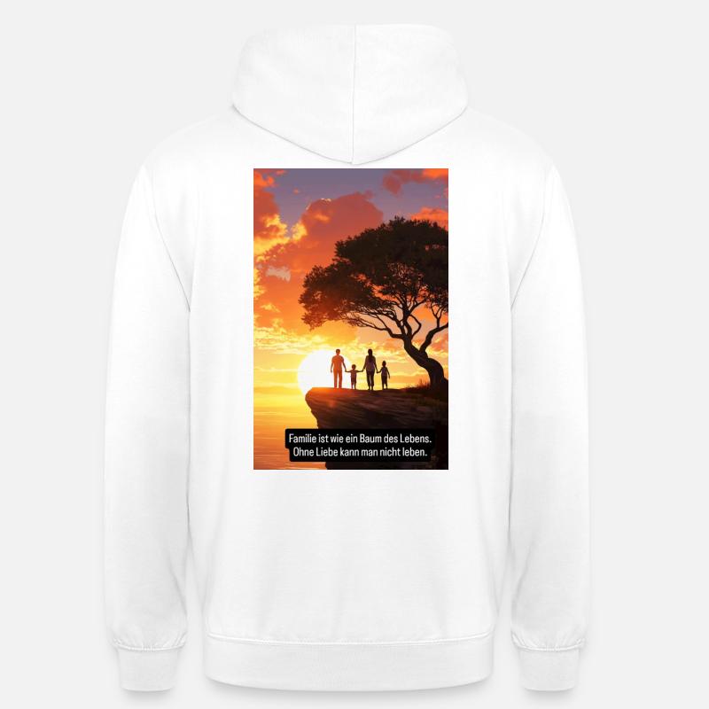 Arbre généalogique coucher de soleil Design - Sweat-shirt à capuche unisexe - blanc