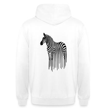 Zebra line art on black and white - Unisex Hoodie - white - Back - AI Model Male 185 dark (185cm)