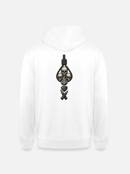 Avi Collection – Skulls & Flame - Unisex Hoodie - white