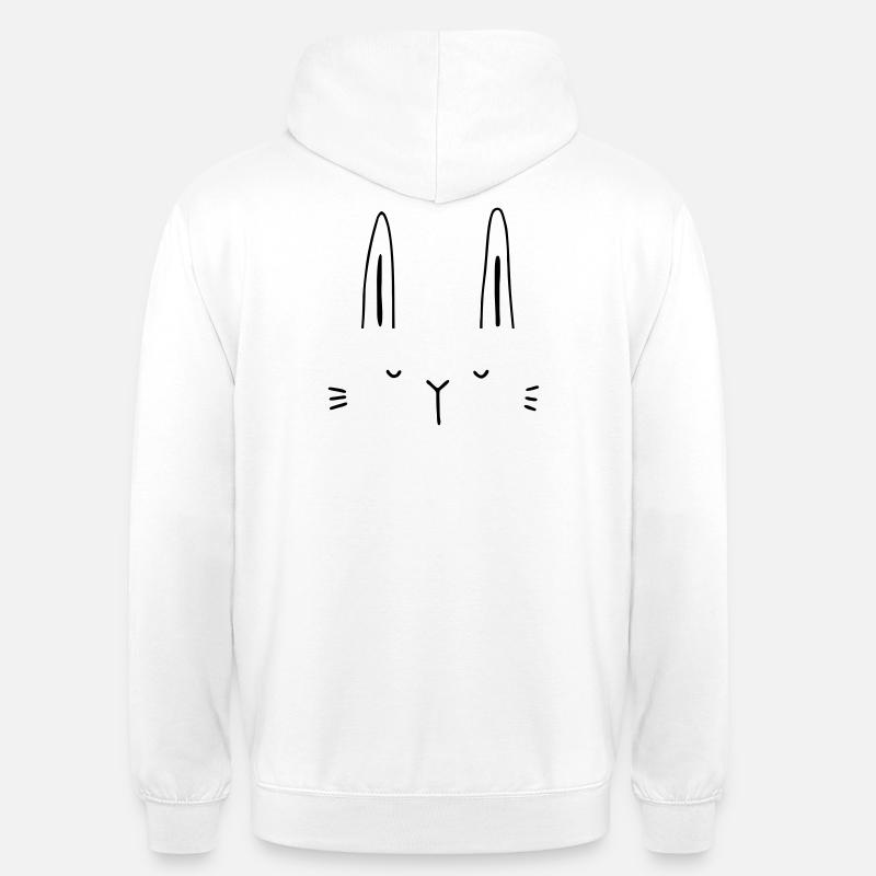 Kanin ansikte ansikte present idé - Luvtröja unisex - vit