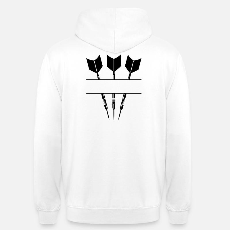 Drei Darts einfarbig mit Textzeile. - Unisex Hoodie - Weiß