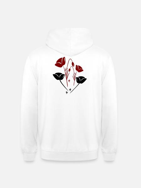 Tulips with ants - Unisex Hoodie - white