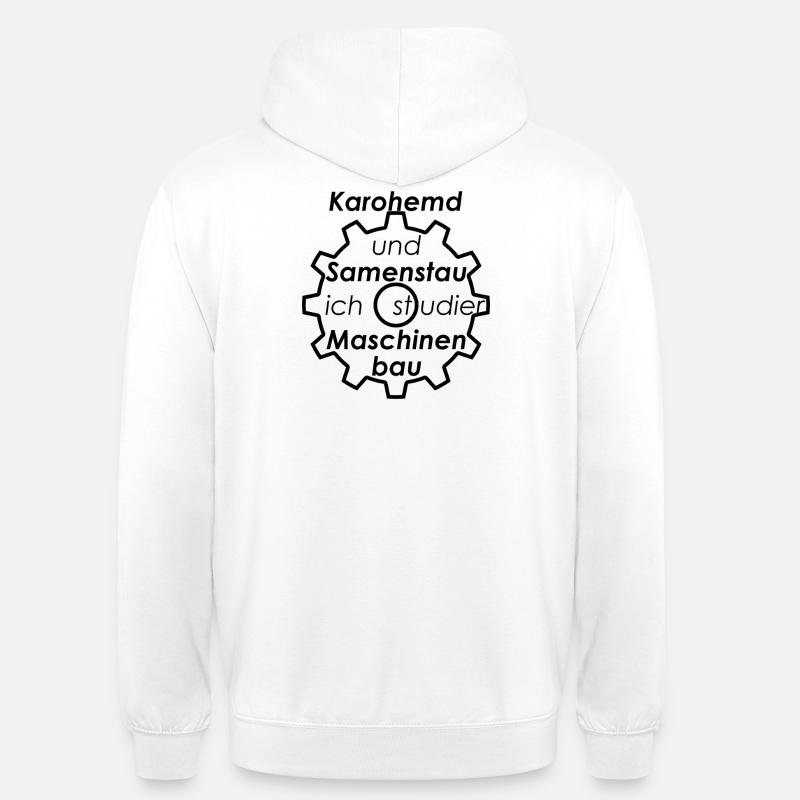 Unispruch "Karohemd und Samenstau" Studenten - Unisex Hoodie - Weiß