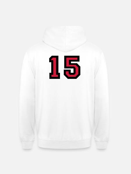 The number 15 - number fifteen - Unisex Hoodie - white
