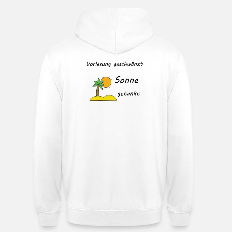 Unispruch "Sonne getankt" Geschenk, Studenten - Unisex Hoodie - Weiß