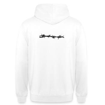 stacheldraht - Unisex Hoodie - Weiß - Hinten - AI Model Male 185 dark (185cm)