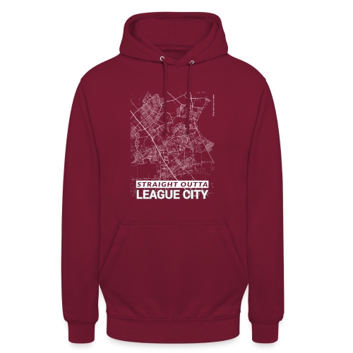 Straight Outta League City map and streets - Unisex Hoodie