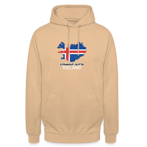 Straight Outta Iceland country map - Unisex Hoodie