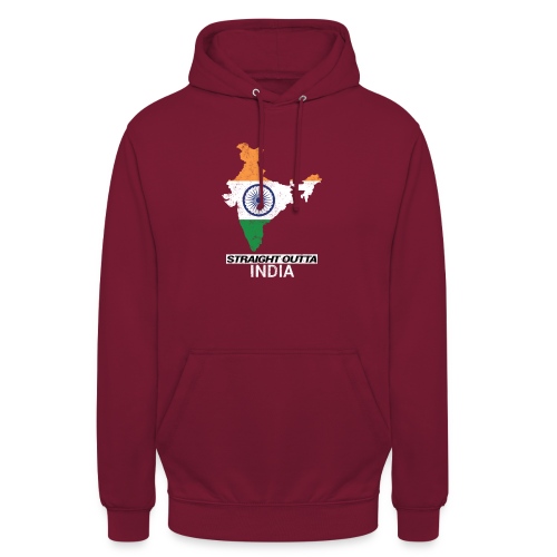 Straight Outta India (Bharat) country map flag - Unisex Hoodie