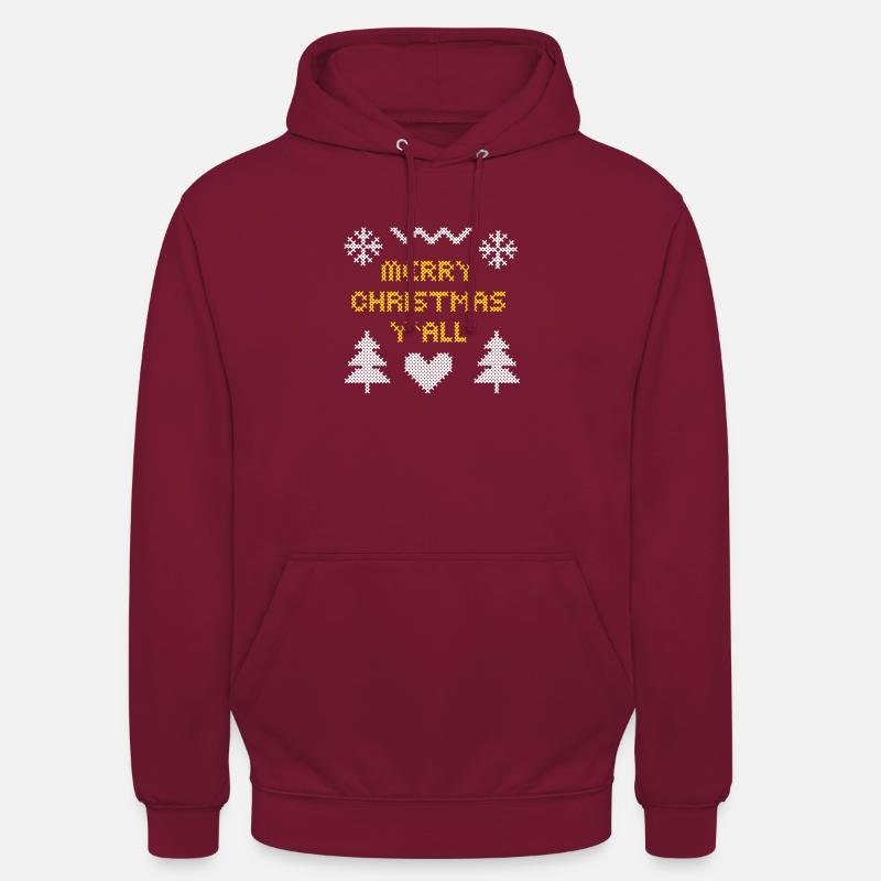 Joyeux Noël Pixel Art Design - Sweat-shirt à capuche unisexe - bordeaux