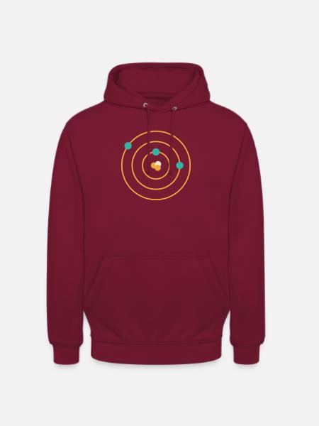 Atomic Model - Physics Chemistry Science Nerd - Unisex Hoodie - bordeaux
