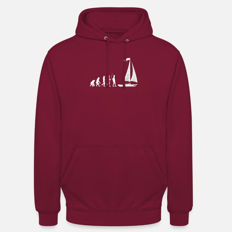 Evolution du bateau - Sweat-shirt à capuche unisexe - bordeaux