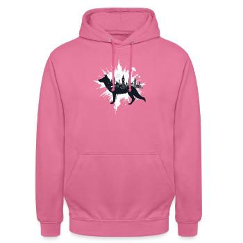 Urban Wild - Sweat-shirt à capuche unisexe - rose - Devant - Alina (178cm) & Michal (187cm)